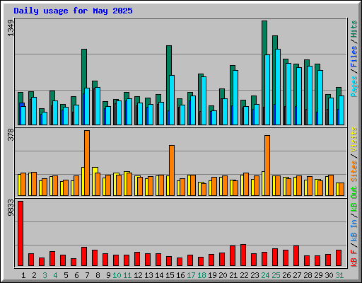 Daily usage for May 2025
