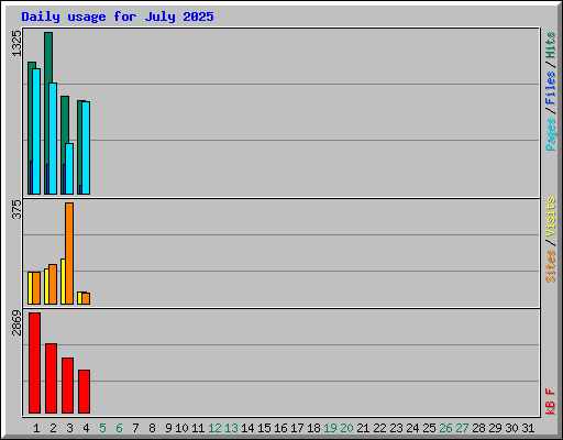 Daily usage for July 2025