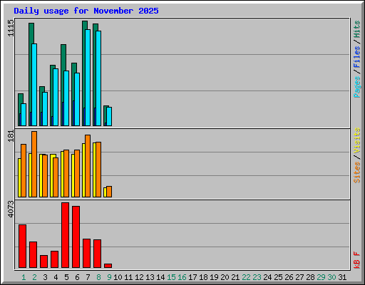 Daily usage for November 2025