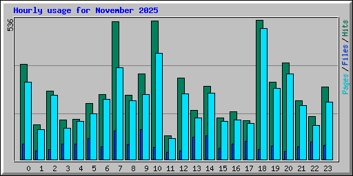 Hourly usage for November 2025