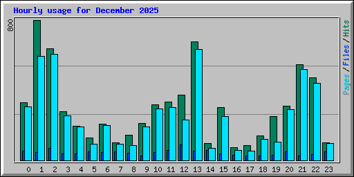 Hourly usage for December 2025