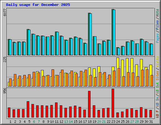 Daily usage for December 2025