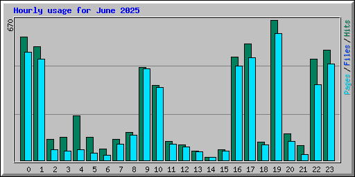 Hourly usage for June 2025