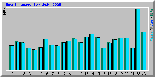 Hourly usage for July 2026